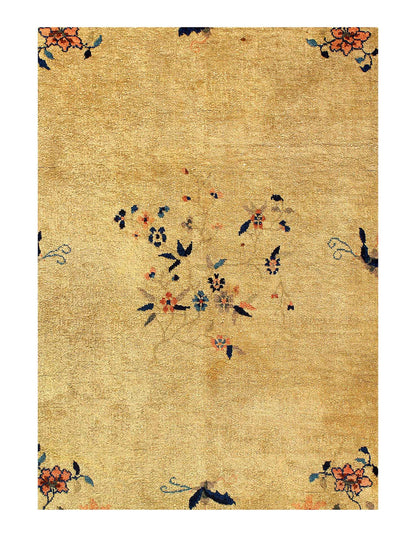 Canvello Fine Hand Knotted Antique Chinese Art Deco Rug - 8'9'' X 11'5''-1