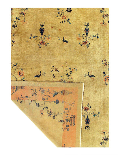 Canvello Fine Hand Knotted Antique Chinese Art Deco Rug - 8'9'' X 11'5''-2