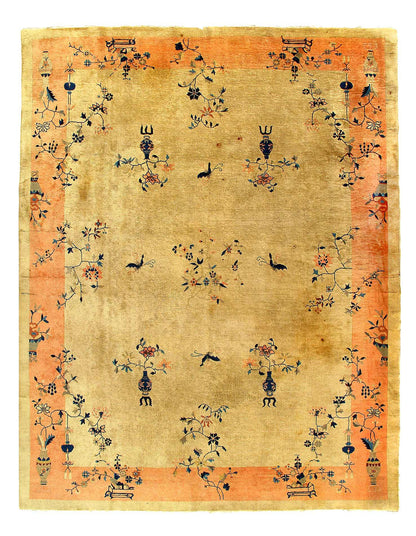 Canvello Fine Hand Knotted Antique Chinese Art Deco Rug - 8'9'' X 11'5''-0