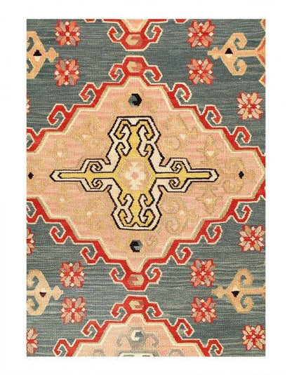Canvello Fine Hand Knotted Flat weave Kilim 5'9'' X 8'5''-2