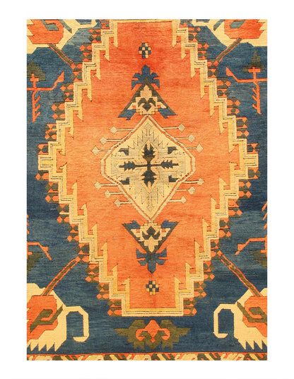 Canvello Fine Hand Knotted Vintage Turkish Serapi Rug - 8'4'' X 9'9''-1