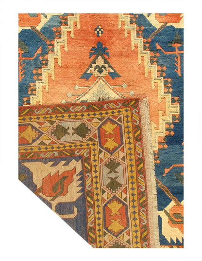 Canvello Fine Hand Knotted Vintage Turkish Serapi Rug - 8'4'' X 9'9''-2