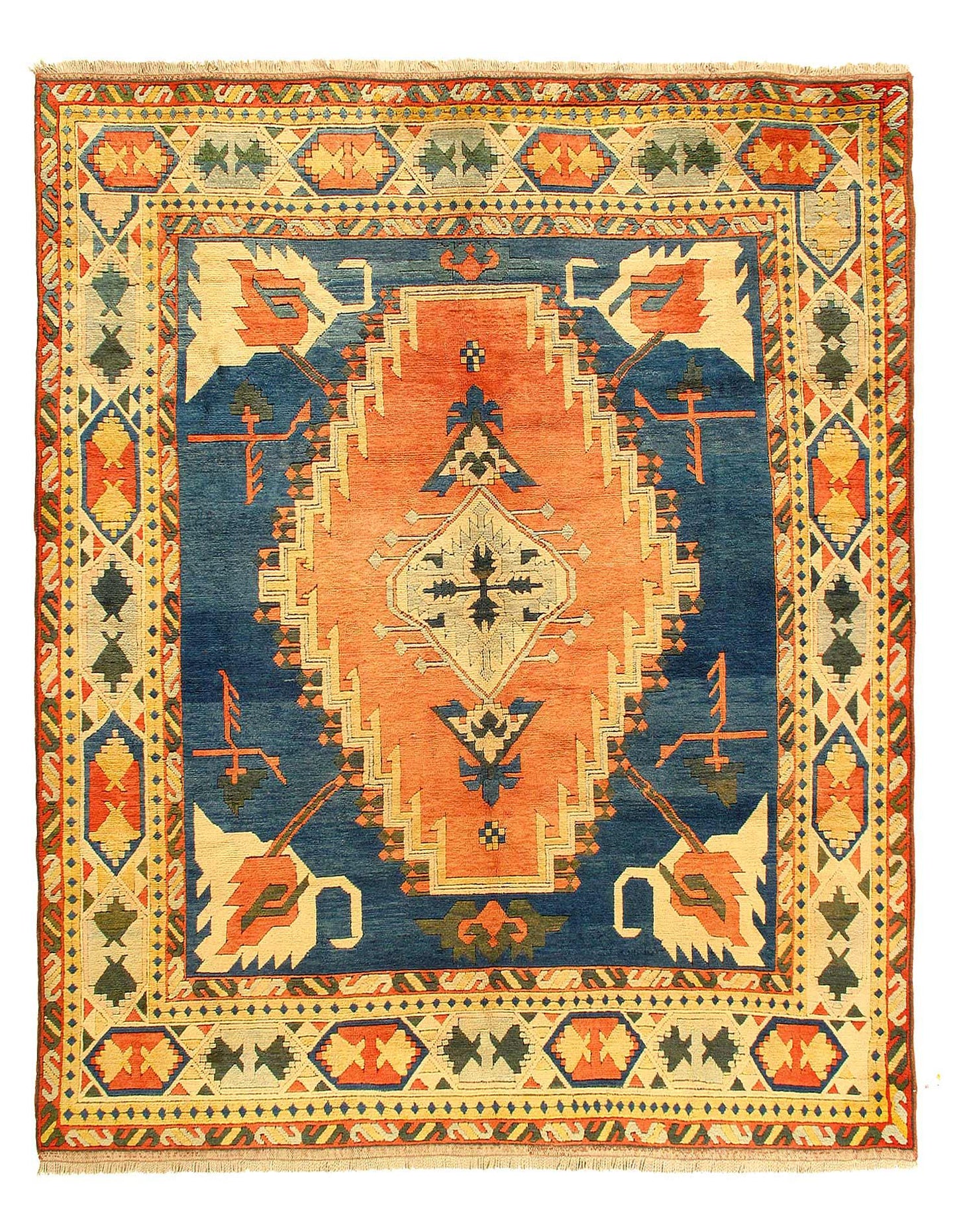 Canvello Fine Hand Knotted Vintage Turkish Serapi Rug - 8'4'' X 9'9''-0