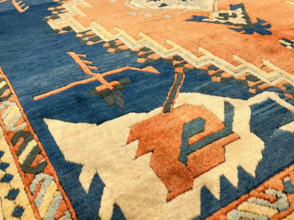 Canvello Fine Hand Knotted Vintage Turkish Serapi Rug - 8'4'' X 9'9''-4