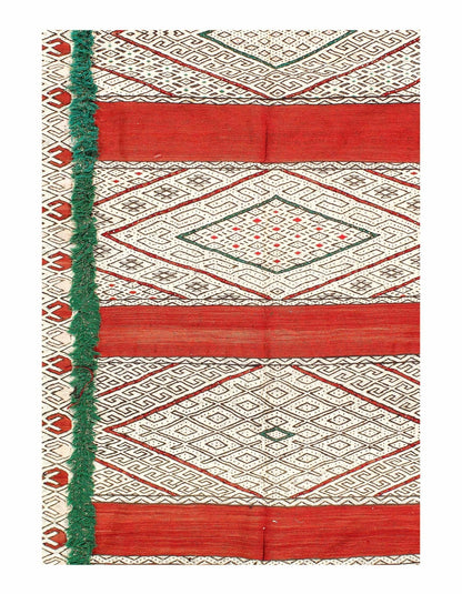 Canvello Fine Hand woven Flat Weave vintage Sumak 5'1'' X 7'2''-2