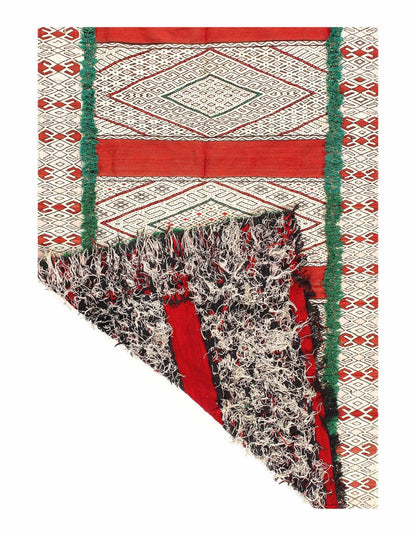 Canvello Fine Hand woven Flat Weave vintage Sumak 5'1'' X 7'2''-1
