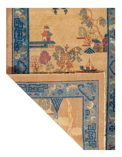 Canvello Hand Knotted Chinese Art Deco Rug- 4' X 6'-1