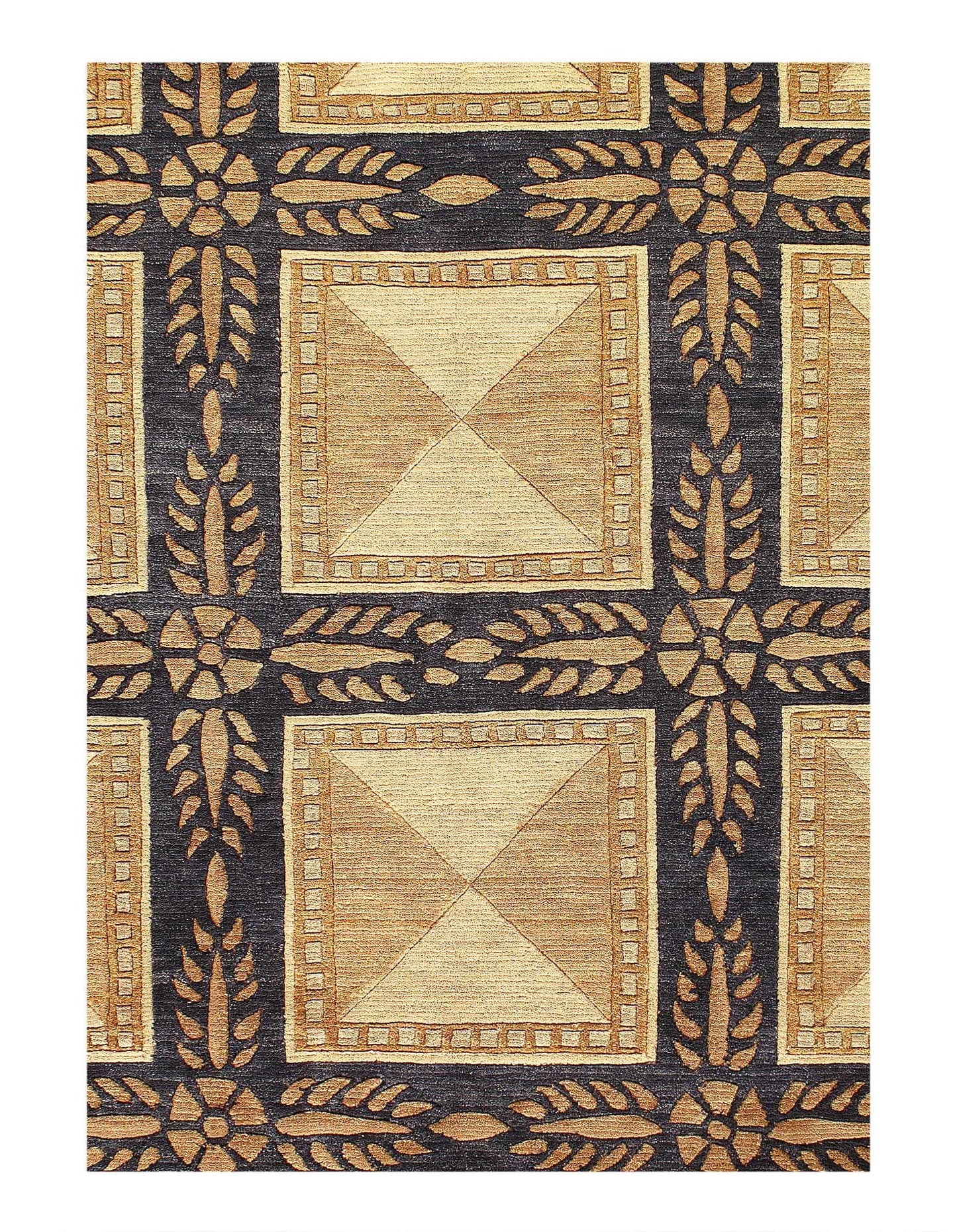 Canvello Hand-Knotted Modern Art Deco Rug - 8'2'' X 9'11''-1