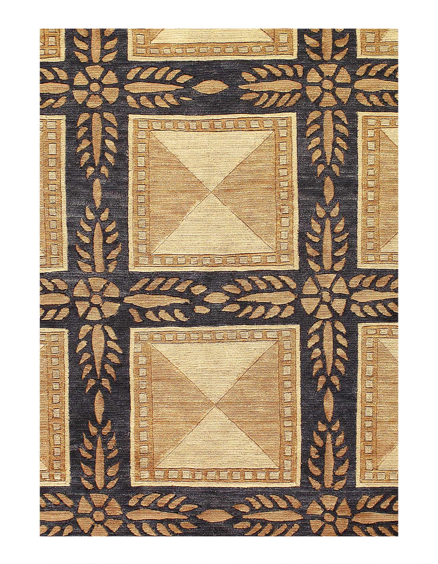 Canvello Hand-Knotted Modern Art Deco Rug - 8'2'' X 9'11''-1
