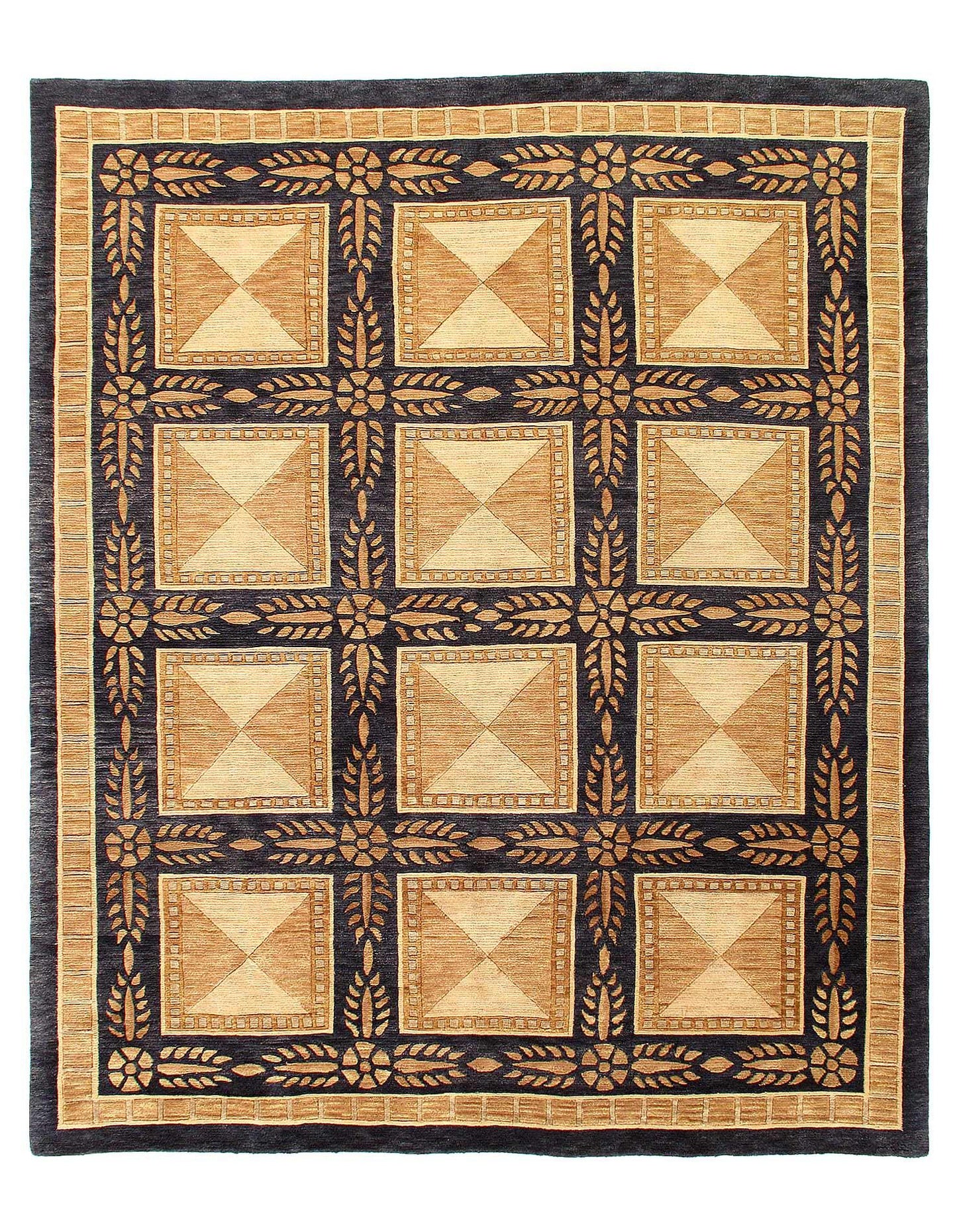 Canvello Hand-Knotted Modern Art Deco Rug - 8'2'' X 9'11''-0