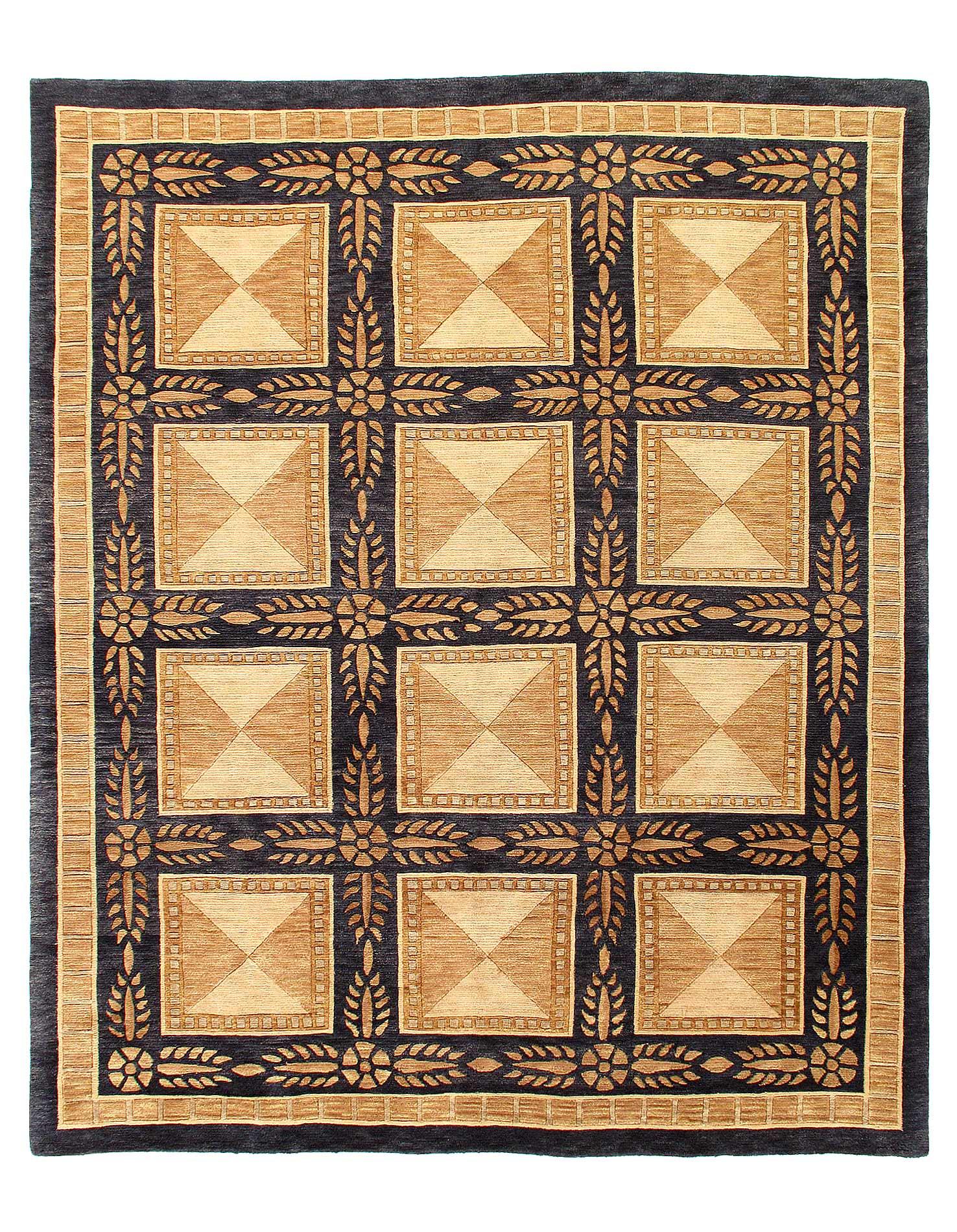 Canvello Hand-Knotted Modern Art Deco Rug - 8'2'' X 9'11''-0