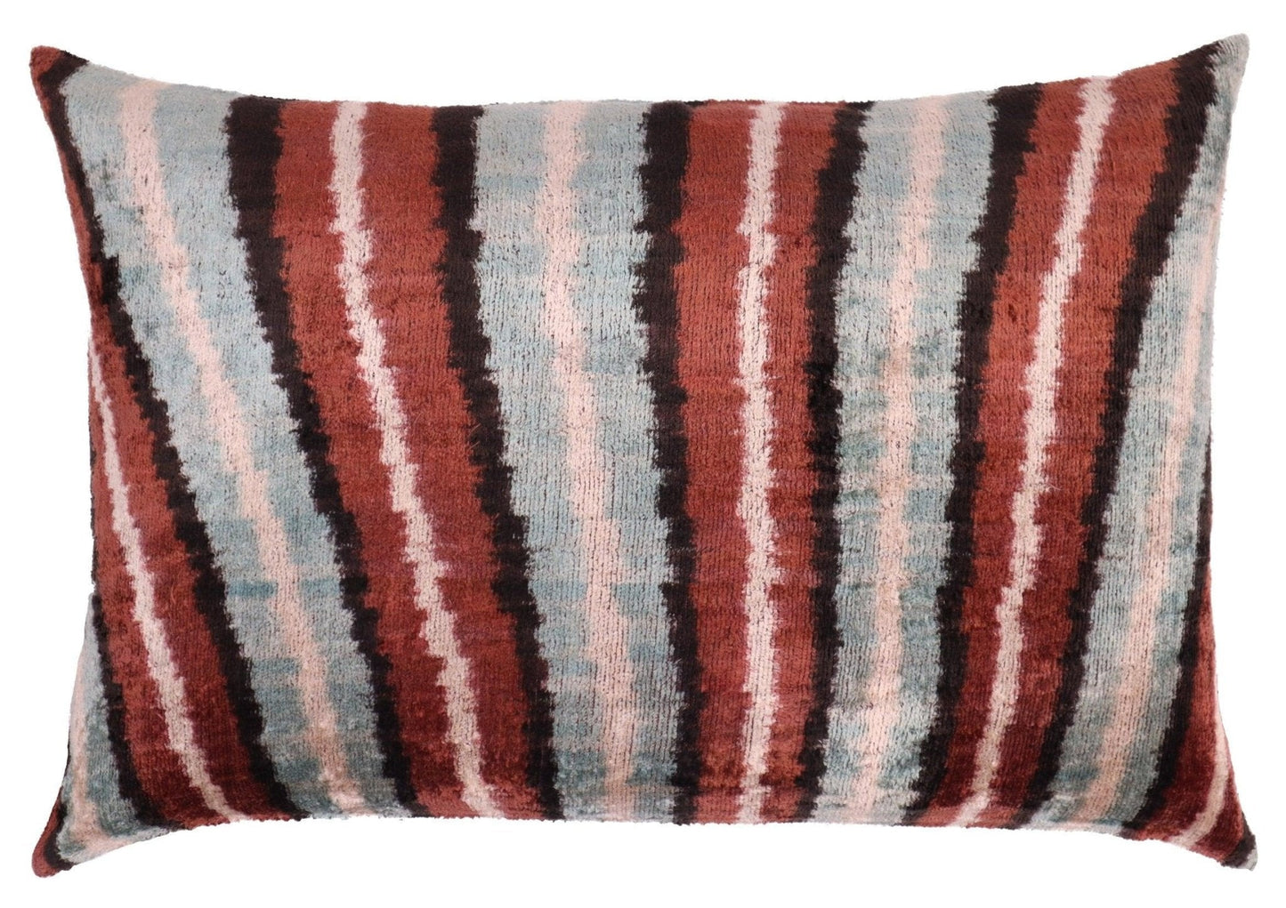Canvello Handmade Brown Blue Modern Pillows Down Filled - 16"X24"-2