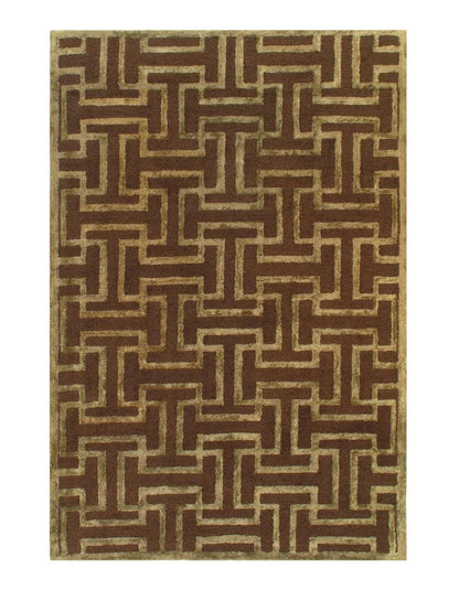 Canvello Handmade Brown Hand-Tufted Rug - 4'9'' X 7'8''-0
