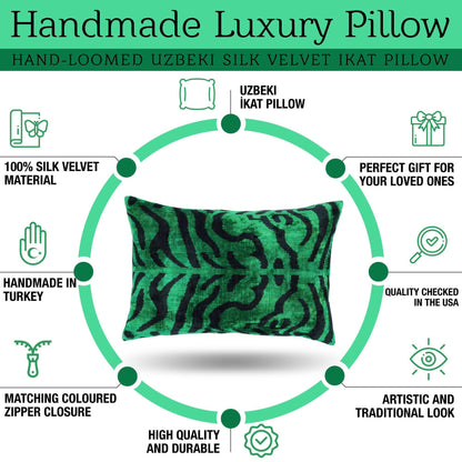 Canvello Handmade Luxury Dark Green Pillow for Couch | 16 x 24 in (40 x 60 cm)-4