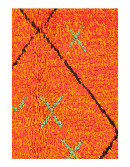 Canvello Handmade Modern Fine Hand Knotted Orange Moroccan Wool Rug for Living Room - 6' X 8'5''-2
