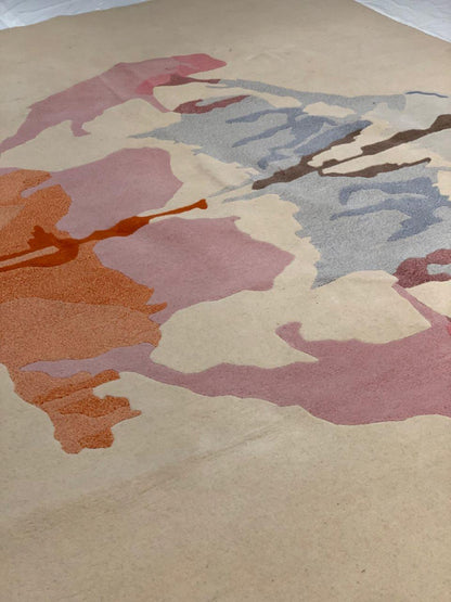 Canvello inkblot style Handtufted multicolor Rug - 6'8'' X 9'11''-4