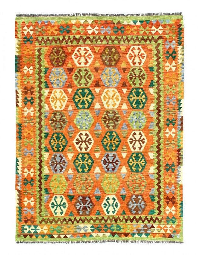 Canvello Kilim Handspun flat weave Wool Rug 5'9'' X 7'9''-0