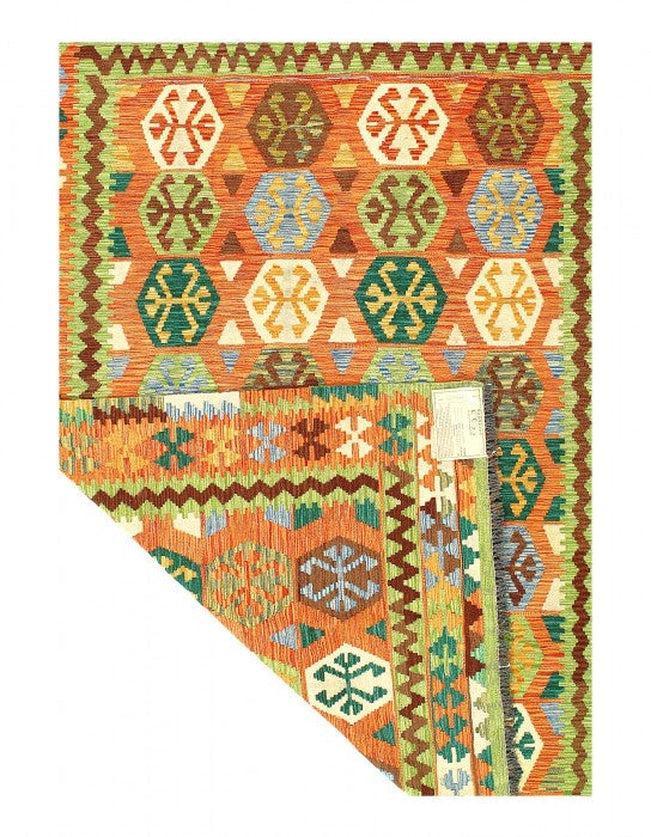 Canvello Kilim Handspun flat weave Wool Rug 5'9'' X 7'9''-2