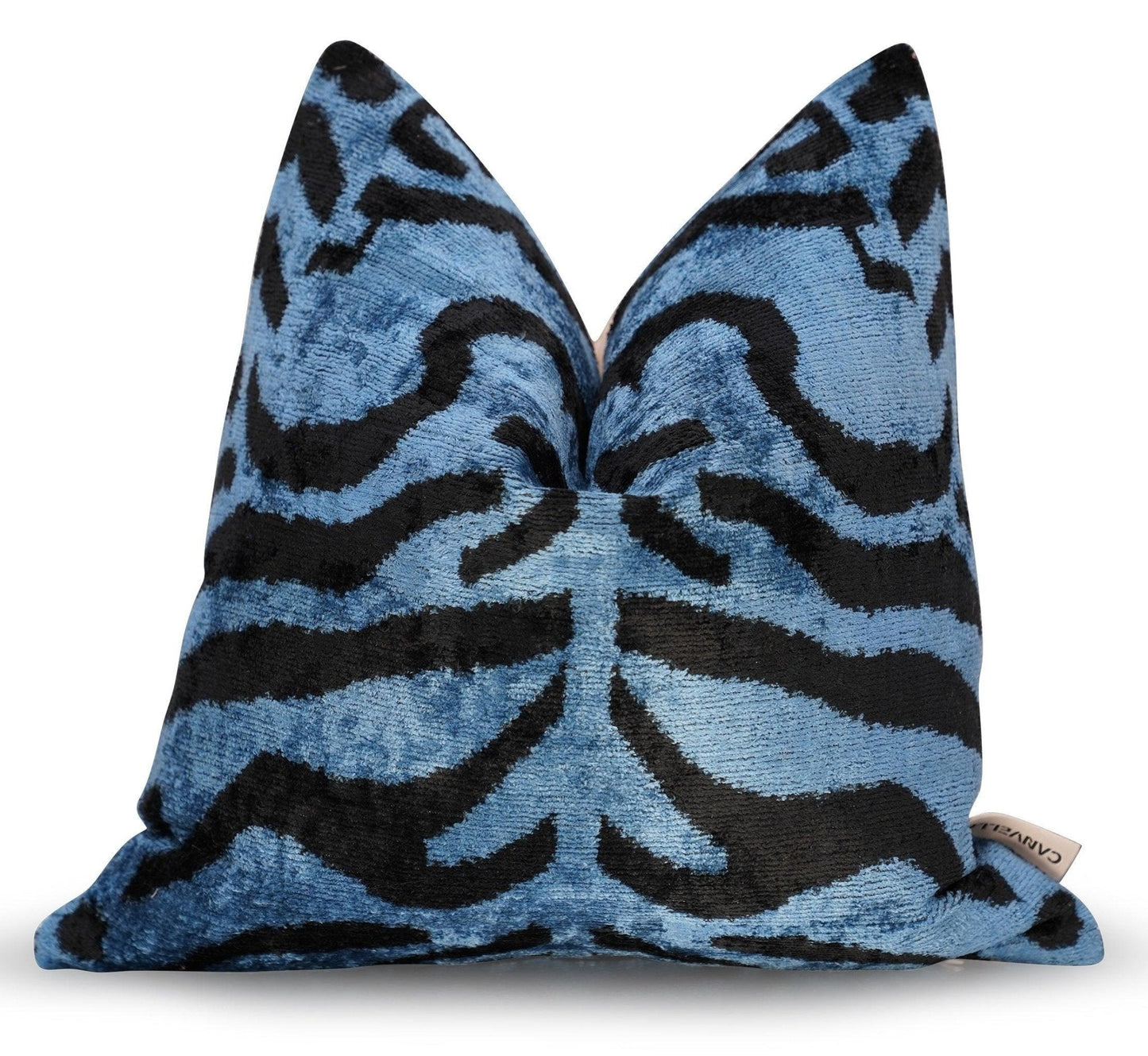 Canvello Luxury Blue Tiger Print Pillow for Couch - 16x16 inch-2