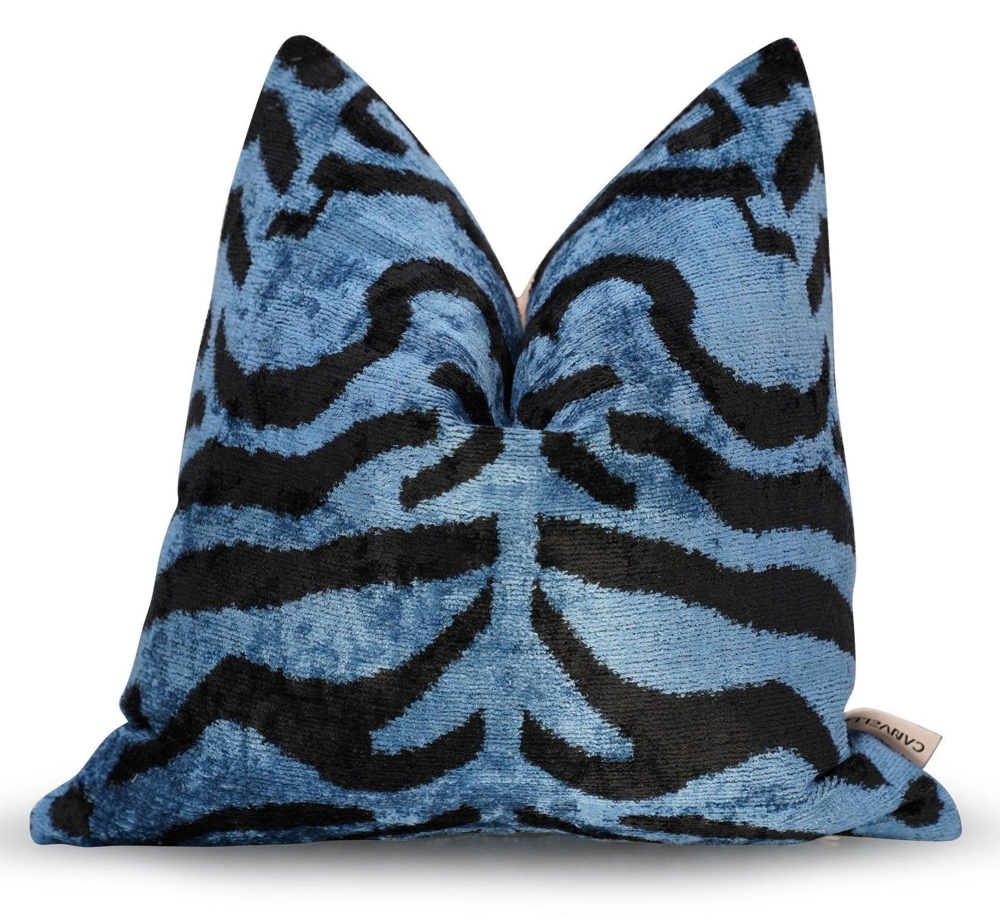 Canvello Luxury Blue Tiger Print Pillow for Couch - 16x16 inch-2