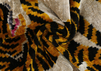 Canvello Luxury Velvet Lumbar Pillow,Tiger Design in Golden, Black, High-Quality 16x24 in Decorative Accent for Sofas, Couches, and Interior Design-1