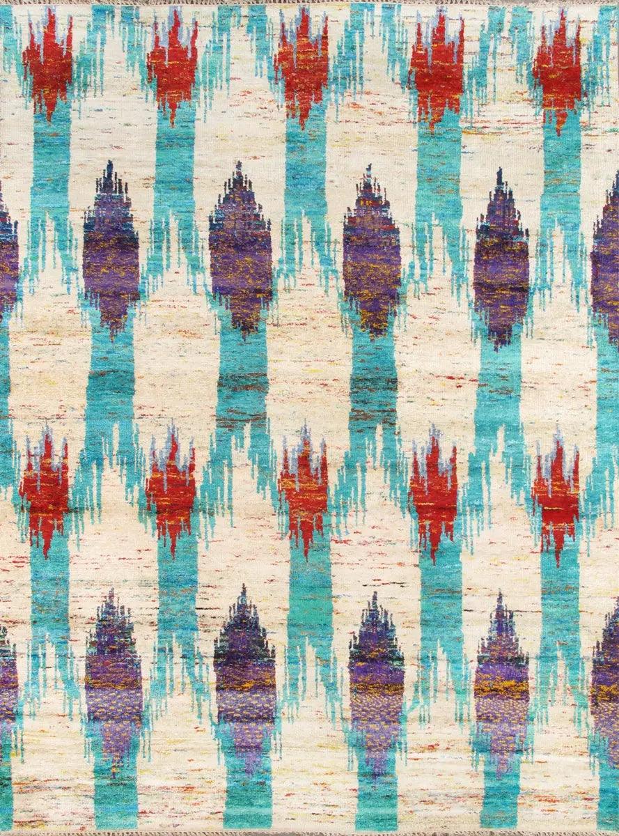 Canvello Modern Sari Silk Hand-Knotted Area Rug- 9' X 12'-0
