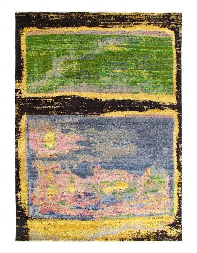 Canvello multi color Fine Hand Knotted Modern rug - 9' X 12'-0