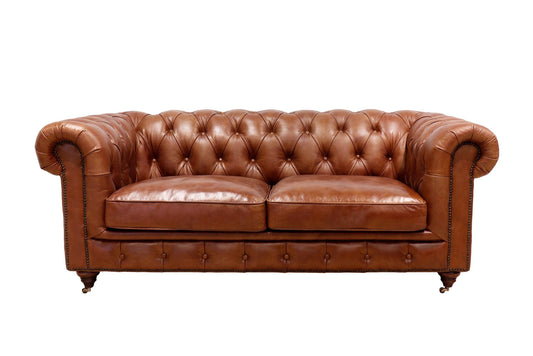 Canvello Paris Club Chester Bay Tufted Loveseat, Brown-0