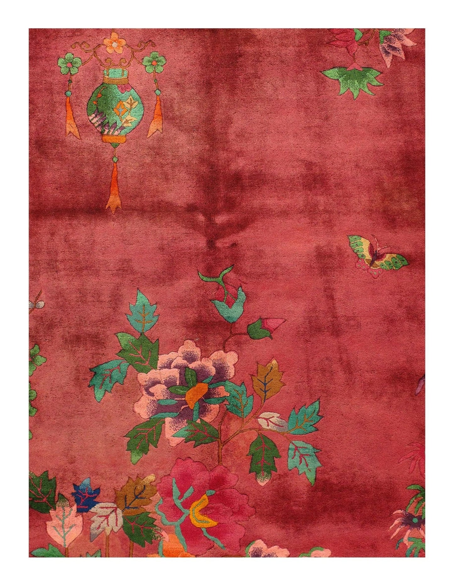 Canvello Rose Color Antique Chinese Art Deco - 8'8'' X 11'3''-3