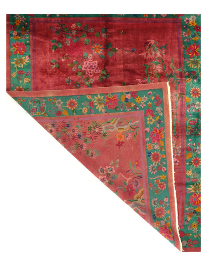 Canvello Rose Color Antique Chinese Art Deco - 8'8'' X 11'3''-1