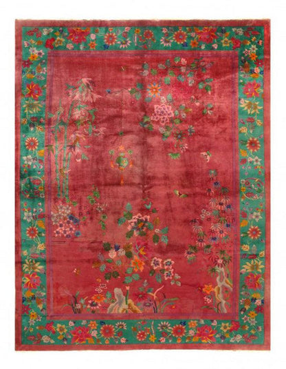 Canvello Rose Color Antique Chinese Art Deco - 8'8'' X 11'3''-0