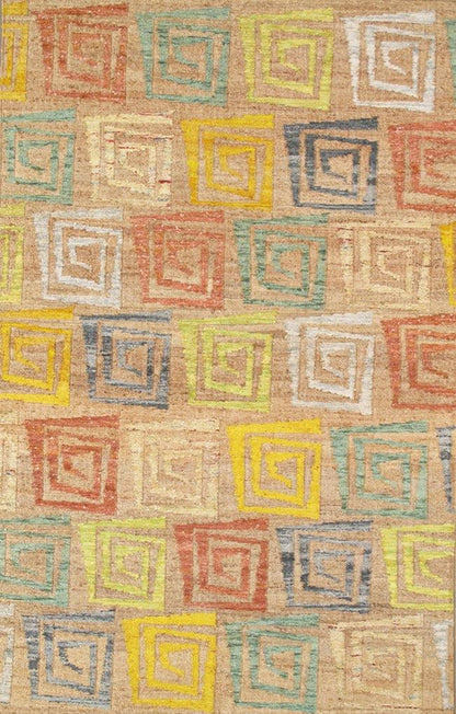 Canvello Sumak Hand-Woven Hemp Area Rug- 5' X 8'-0