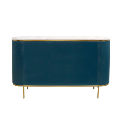 Canvello Theodore Marble Top Metal Frame Sideboard, Green/Gold-2