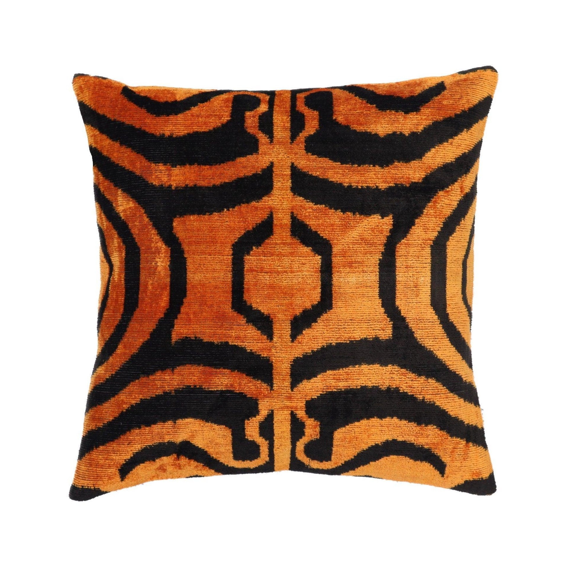 Canvello Tiger Print Burnt Orange Throw Pillows - 16x16 inch-4