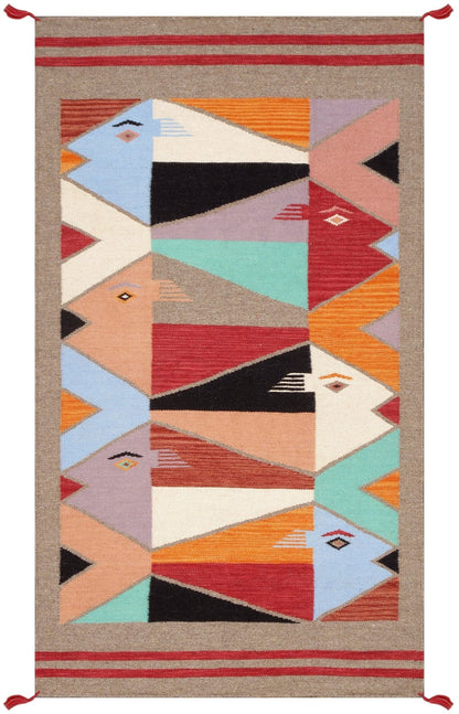 Canvello Tuscany Reversible Wool Mocha Area Rug- 4' X 6'3''-0