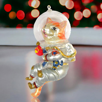 Cat in Space Suit Ornament by December Diamonds-1
