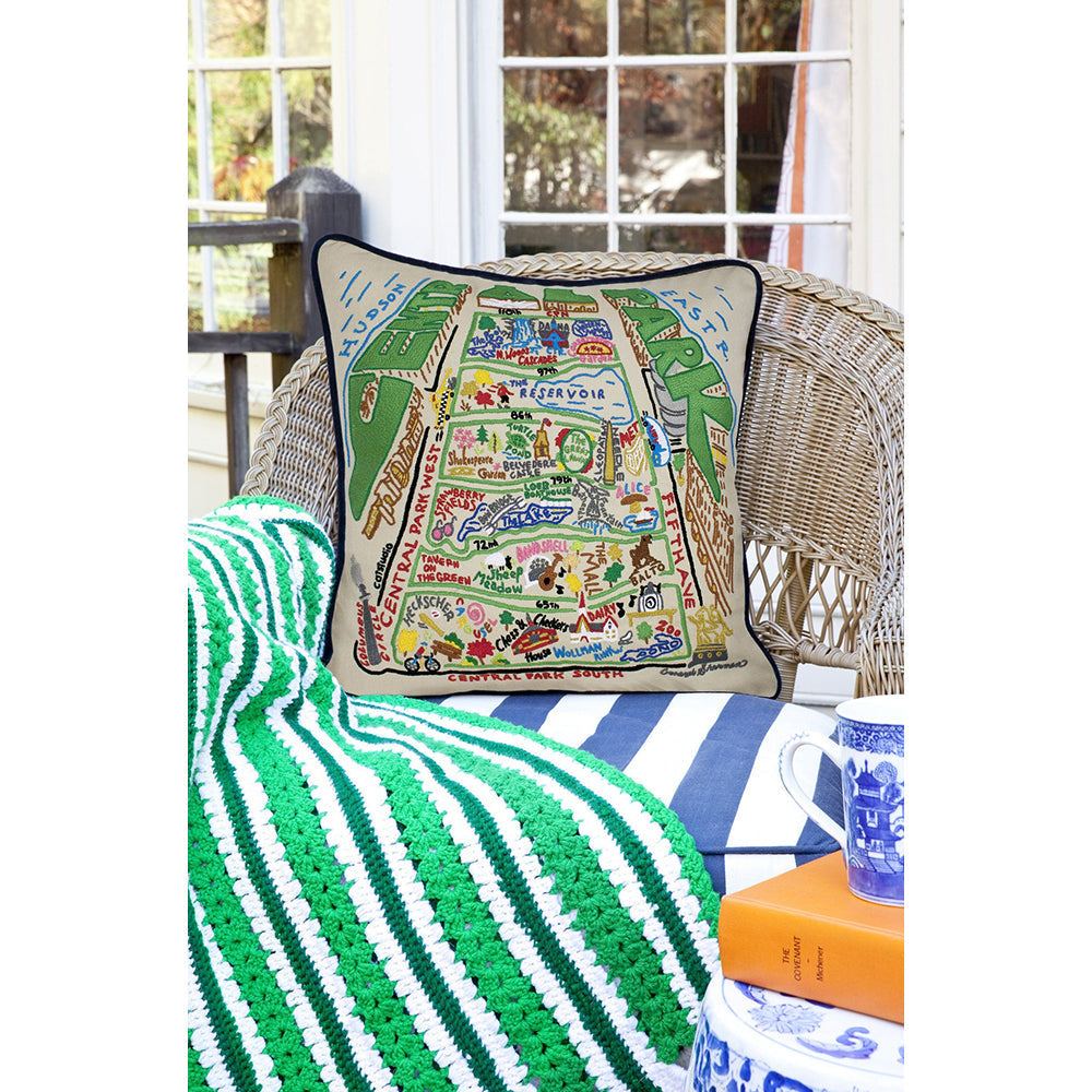 Central Park Hand-Embroidered Pillow-3