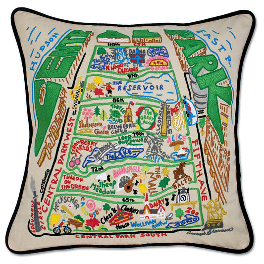 Central Park Hand-Embroidered Pillow-0