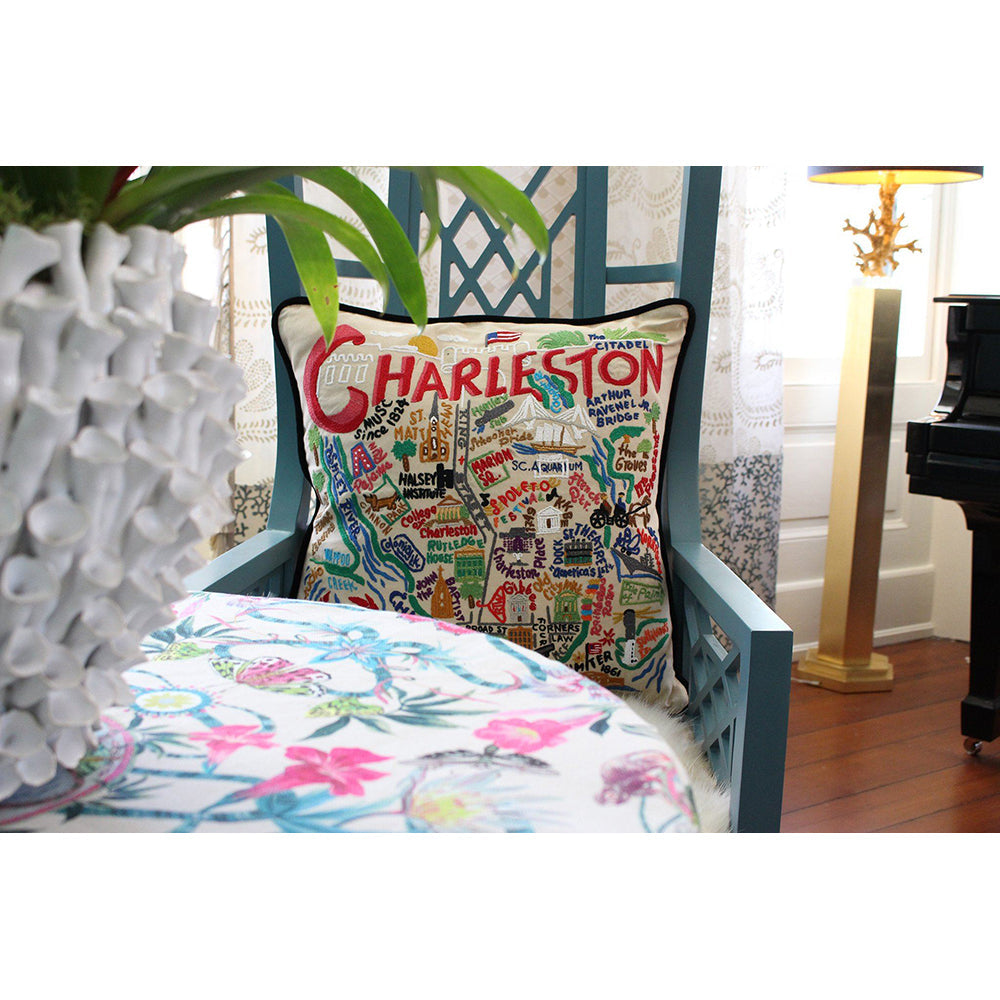 Charleston Hand-Embroidered Pillow-3