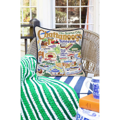 Chattanooga Hand-Embroidered Pillow by CatStudio-3