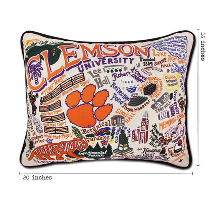 Clemson University Collegiate Hand-Embroidered Pillow-3