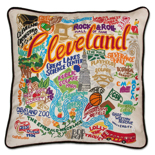 Cleveland Hand-Embroidered Pillow-0