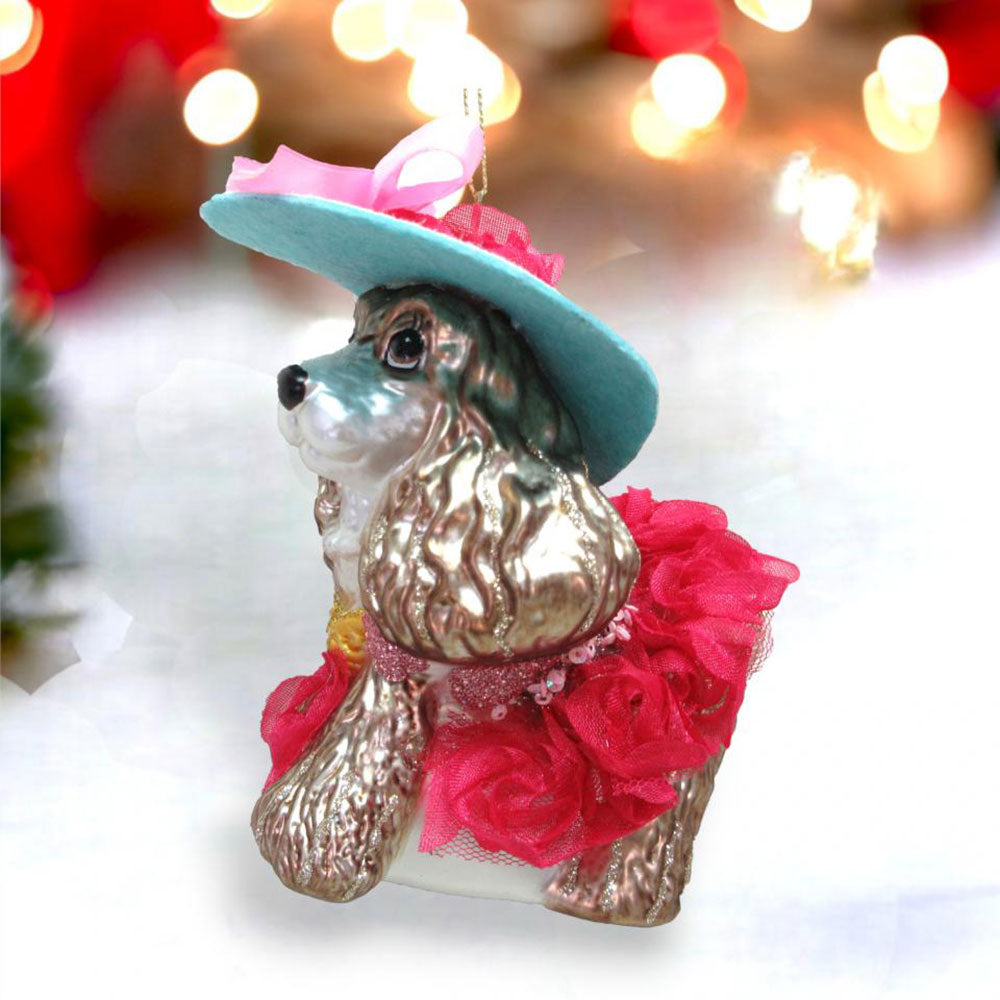Cocker Spaniel w/Hat Ornament by December Diamonds-1