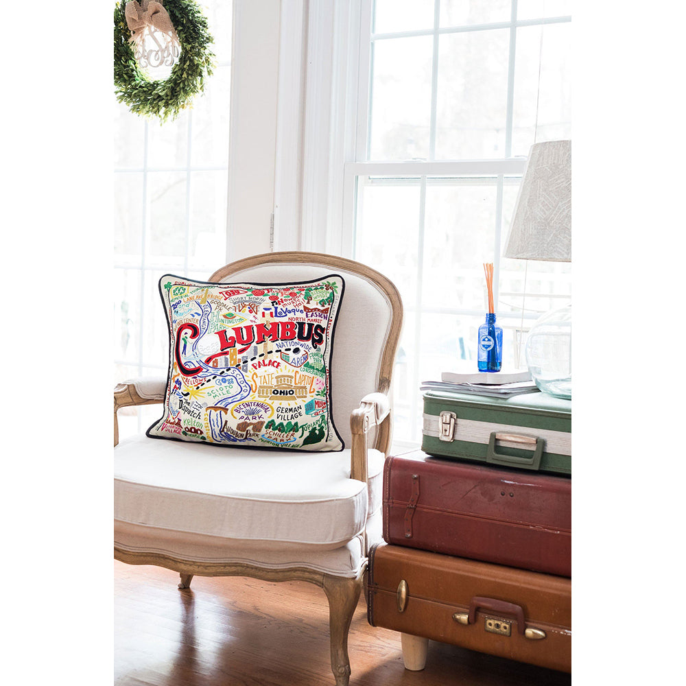 Columbus Hand-Embroidered Pillow-2