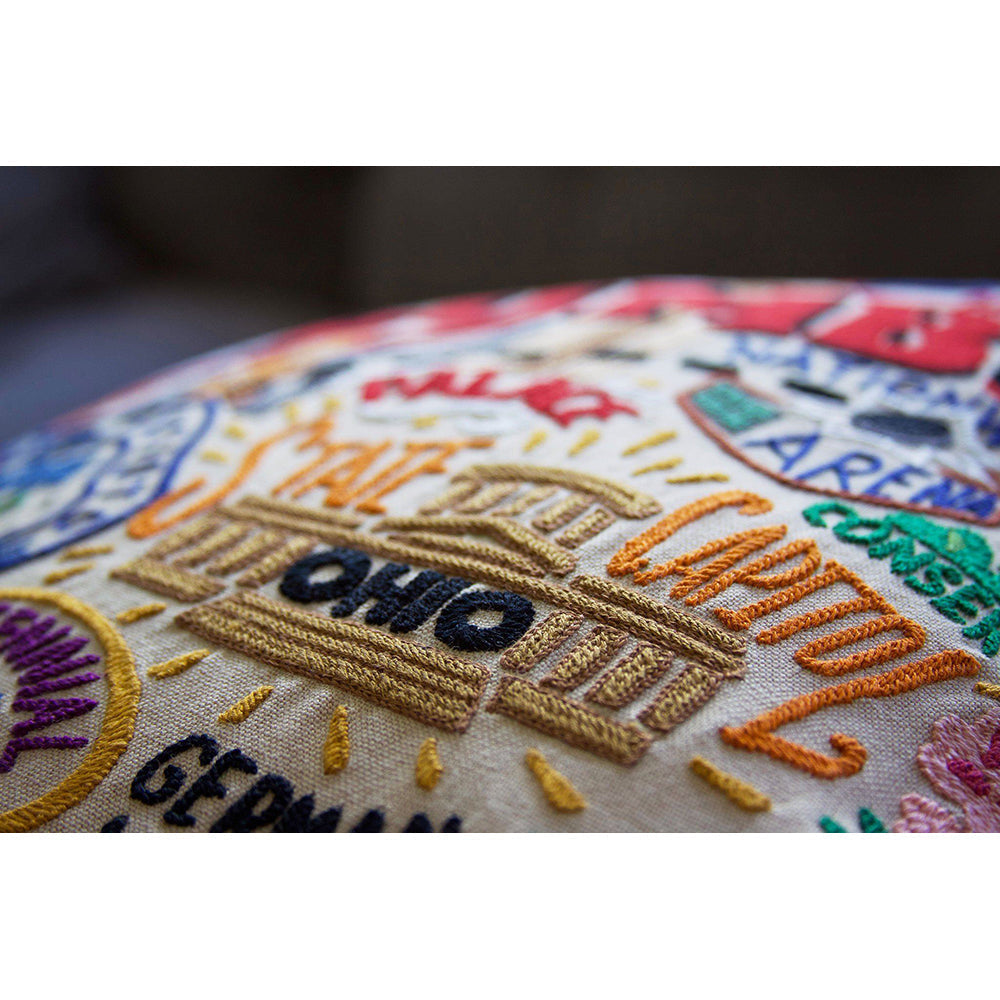 Columbus Hand-Embroidered Pillow-3