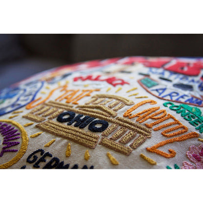 Columbus Hand-Embroidered Pillow-3