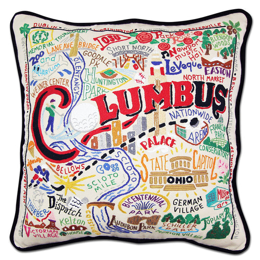 Columbus Hand-Embroidered Pillow-0