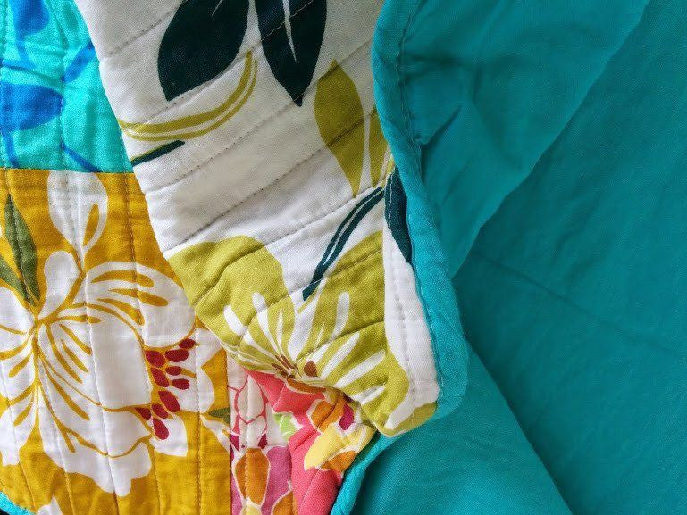 Tache 2 Piece Cotton Colorful Flower Power Party Patchwork Cushion Cover (FloralPatchwork-CC)-3