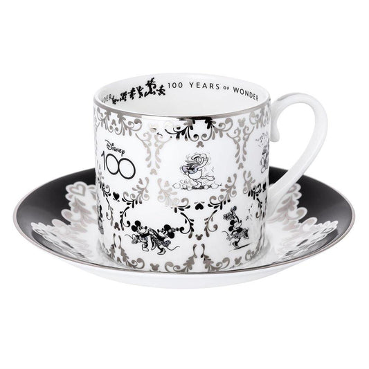 Limited Edition Disney 100 Mickey Cup & Saucer w/ Platinum Details-0