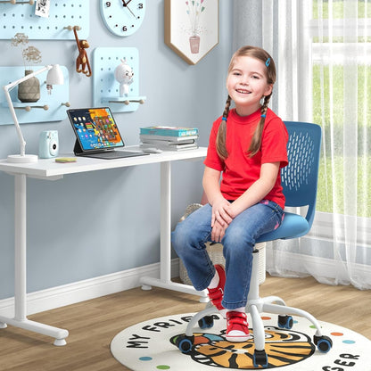 Kids Desk Chair, Adjustable Children Study Chair, Swivel Chair Armless Mesh Task Student Chair, Child Desk Chair with Adjustable Height & Lumbar Support Computer Chair (Blue)-1